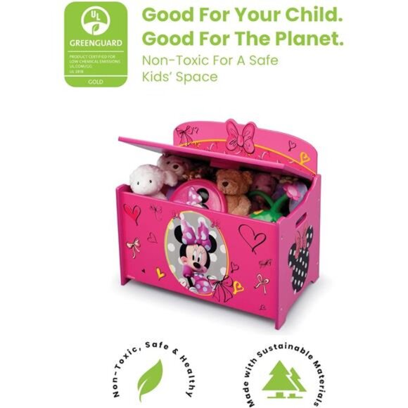 Delta Children Deluxe Toy Box, Disney Minnie Mouse - Picture 11 of 16